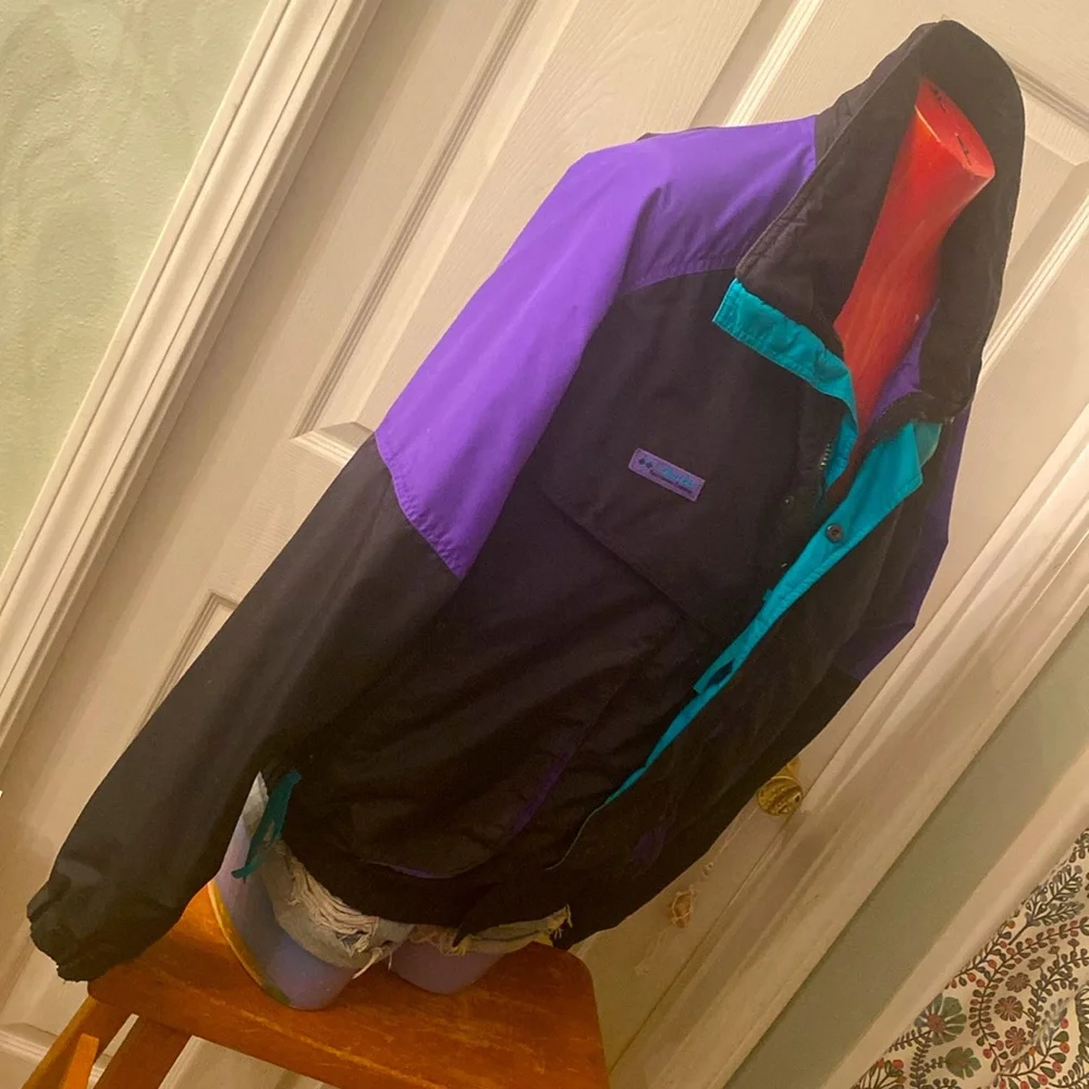VINTAGE 80s 90s Men’s COLUMBIA Radical Sleeve Color Block Rad Jacket Coat - Picture 12 of 16